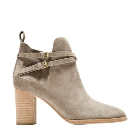 Cole Haan Taupe Brown Suede Bootie Neutral Classic Academia Minimalist 7½ - Picture 10 of 14